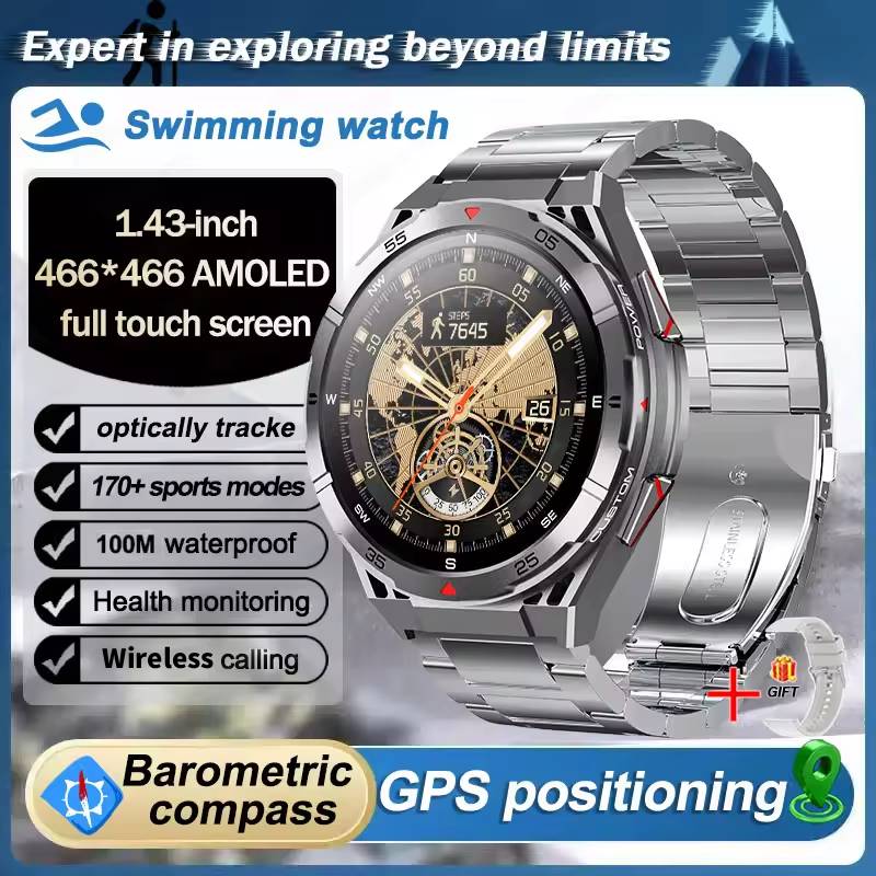 Smartwatch Watches Best Gift For Men - Leadoys X2B Robuste Herren-Smartwatch, GPS-Sportuhr, 170+