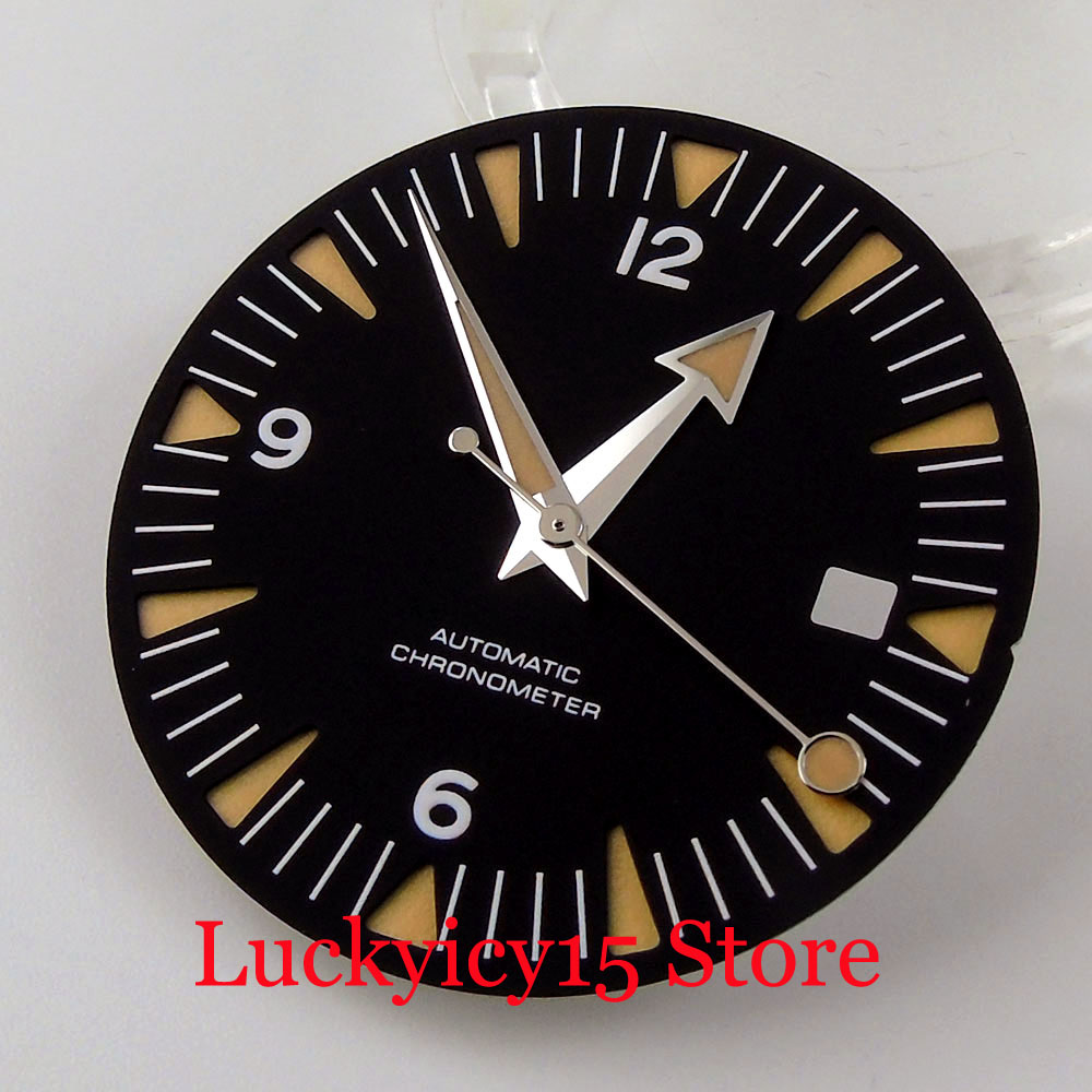 Luminous Dial Face - 31mm Sandwich Dunkelblau-Schwarzes Uhrenzifferblatt mit Leuchtmarkierungen