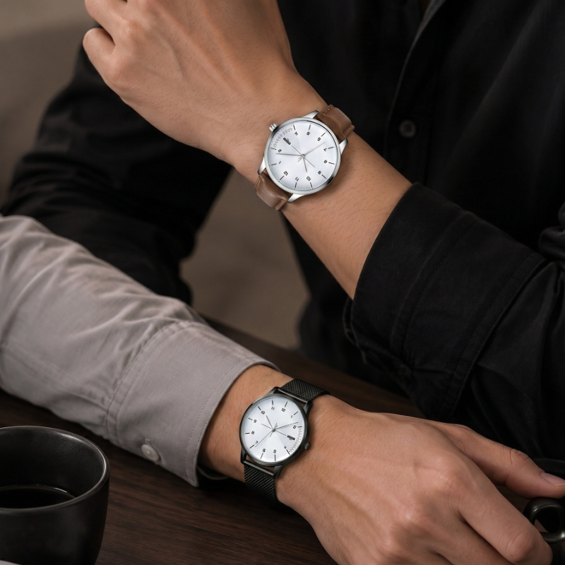 Smartwatch Watches Best Gift For Men - 2 Stück YAZOLE Herren-Business-Uhr, modisches Gehäuse