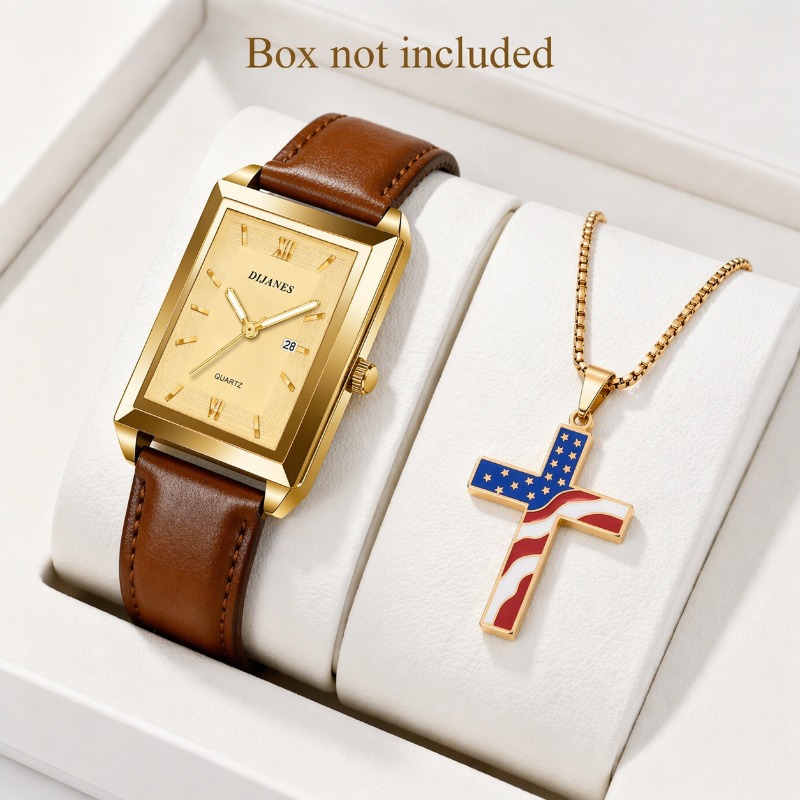 Smartwatch Branded Watches For Men - Modische Herrenuhren mit Halsketten-Set, Luxusmarke, Quadratische