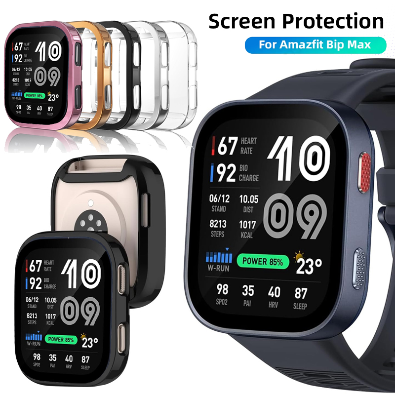 Smartwatch Watches Amazfit - TPU-Schutzhülle für Amazfit Bip Max, Displayschutzfolie,