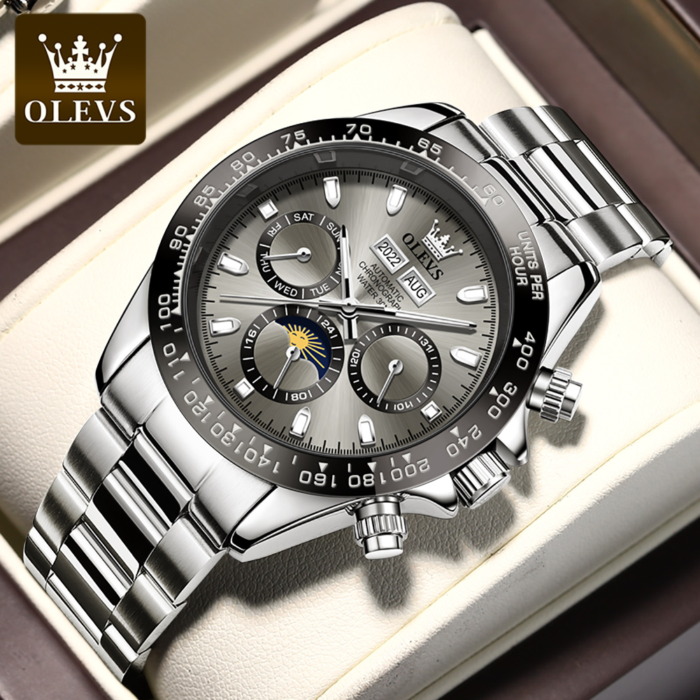 Rolex Watch Datejust - OLEVS 6654 Luxus-Herrenuhr, Chronograph, automatische mechanische