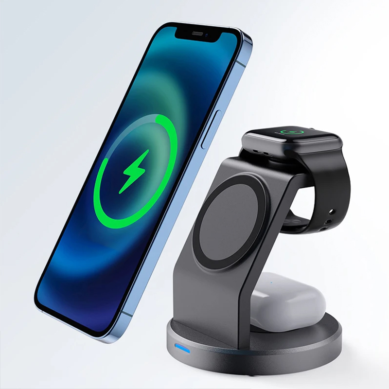 Smartwatch Apple Watch - 3-in-1 kabelloser Ladeständer, Handyhalter für iPhone