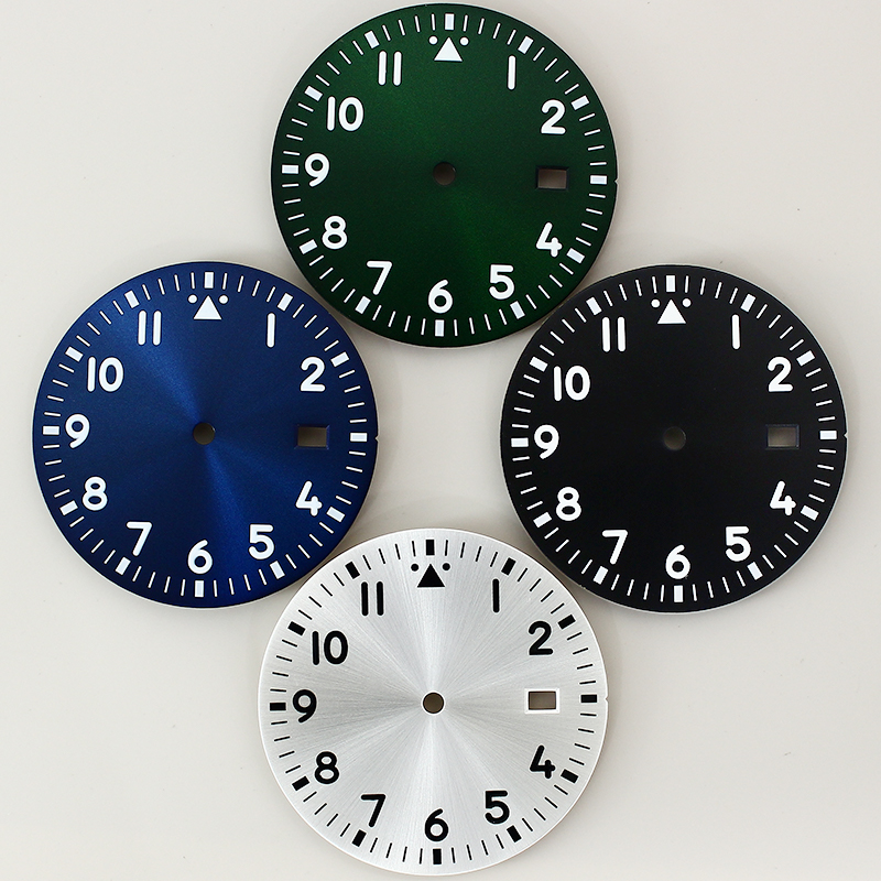 Luminous Dial Face - 33,8 mm Pilotenuhr ohne Logo, grün