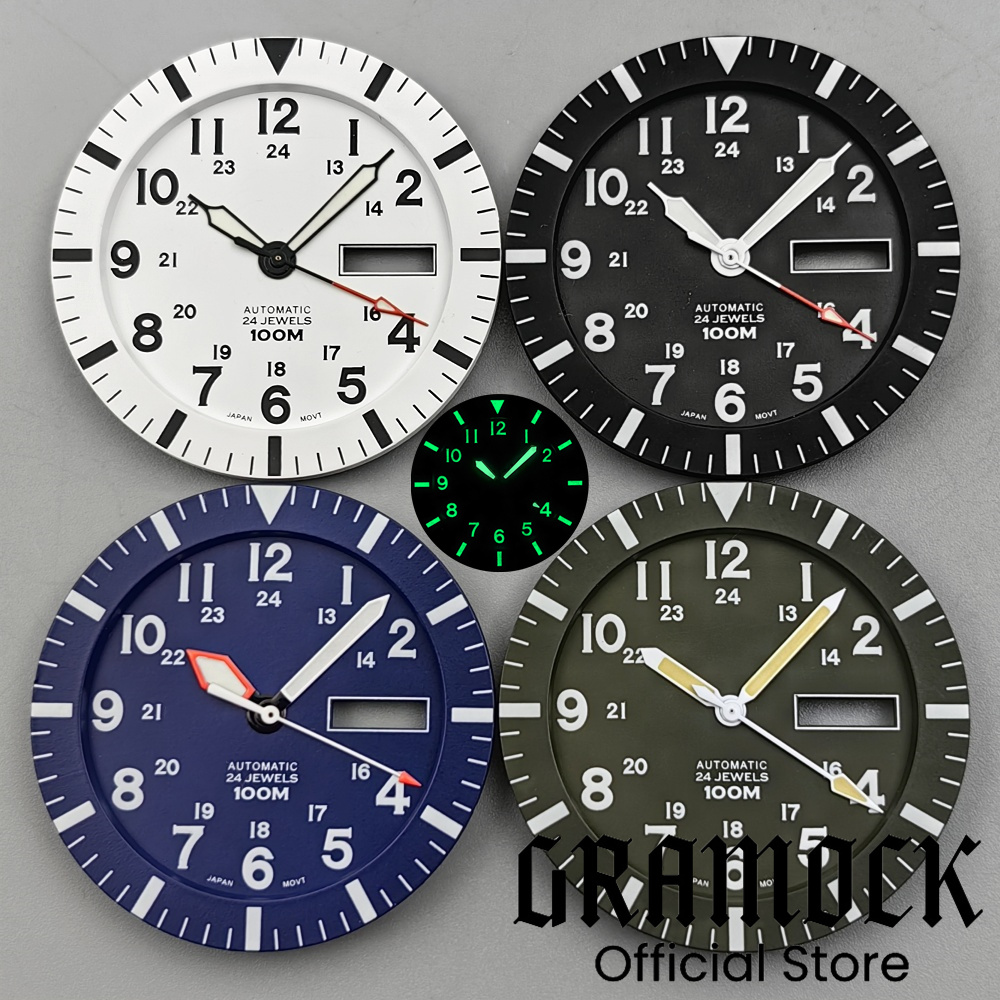 Luminous Dial Face - Gramock Vintage NH36 Gesicht 34,3 mm