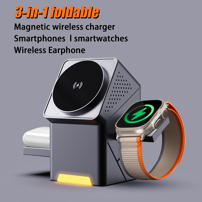Smartwatch Apple Watch - 3-in-1 Magnetisches Kabelloses Ladegerät Faltbare 15W