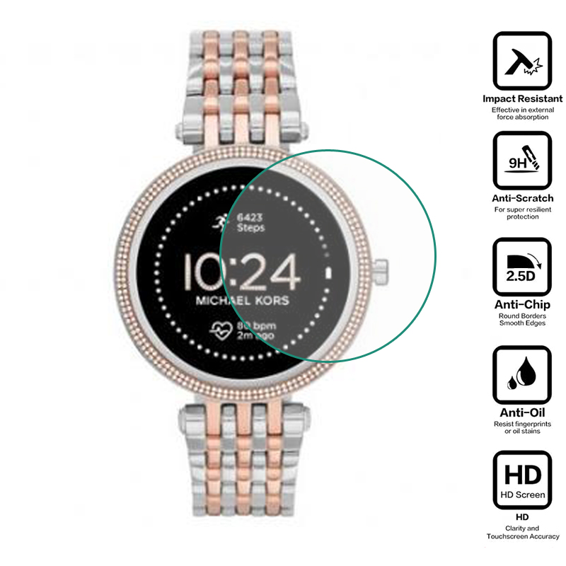 Schutzfolie aus gehärtetem Gla – Smartwatch Watches Michael Kors Bewertung und Preis