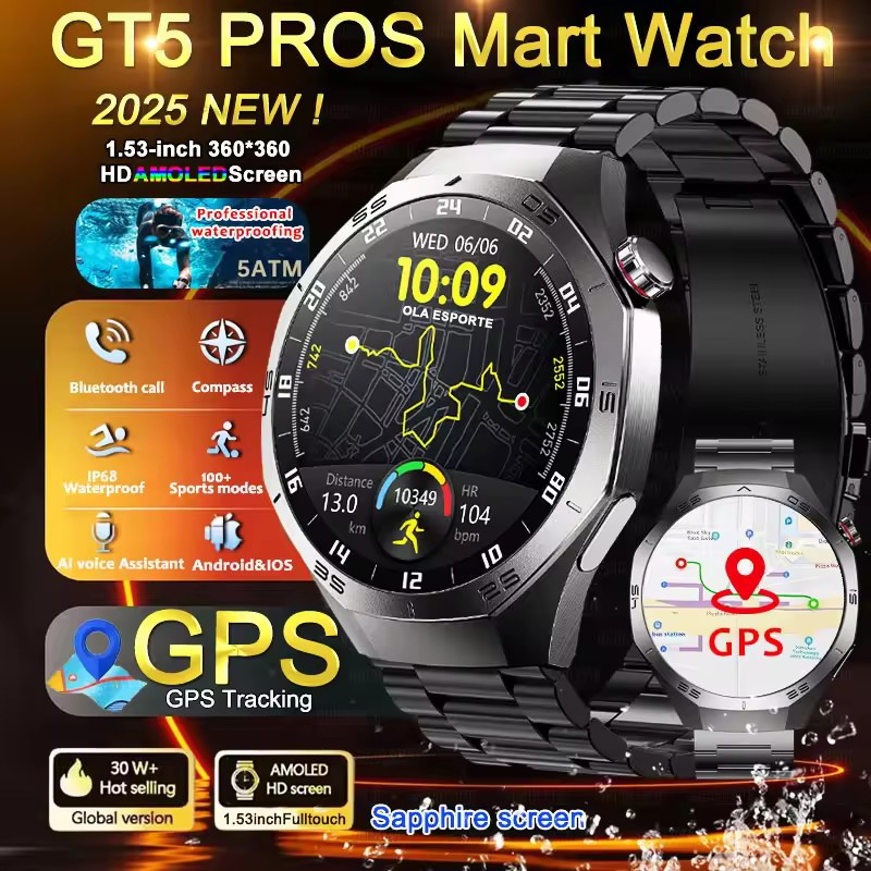 Runde GPS-Smartwatch, wasserdi – Smartwatch Watches Best Gift For Men Bewertung und Preis