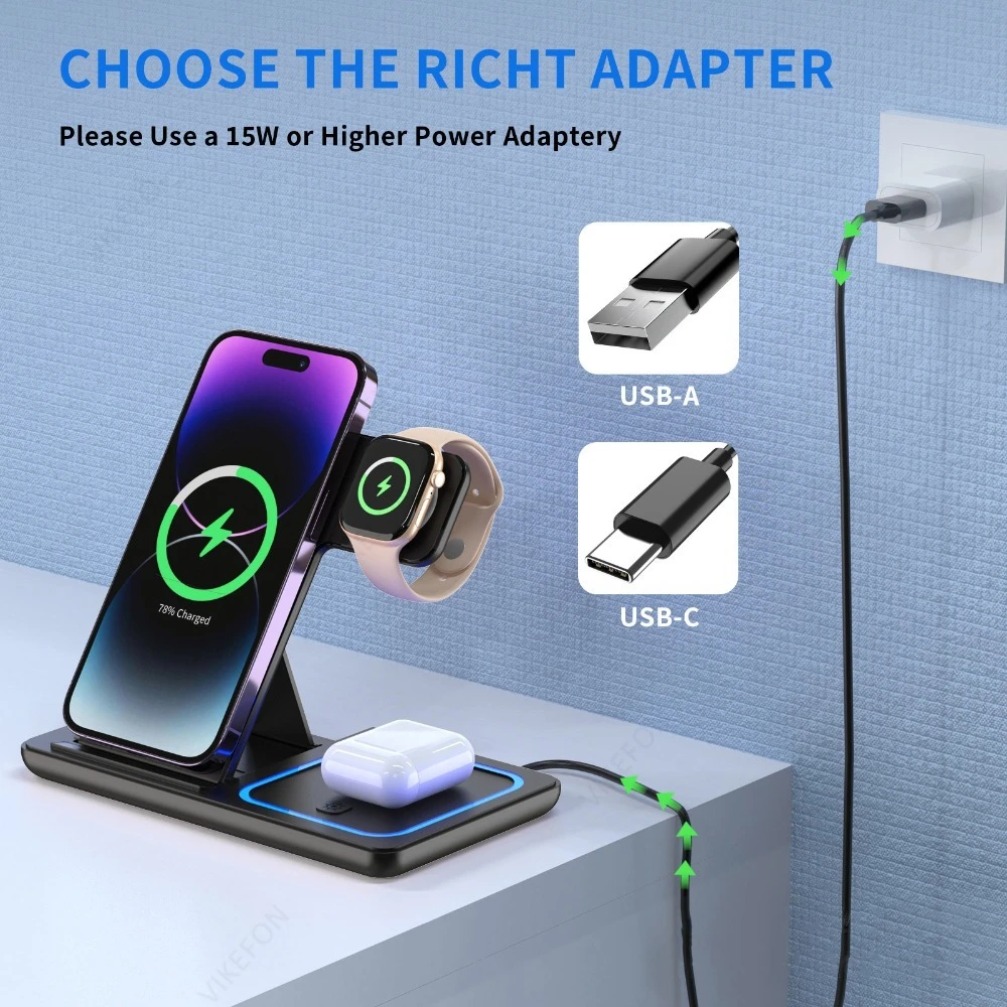 Faltbare 3-in-1 Kabellose Lade – Smartwatch Apple Watch Bewertung und Preis